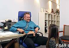 angel sucks old man's cock hard!