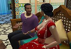 嘿，看这印度纱丽阿姨Lakshmi狠狠夺走他的第一次！