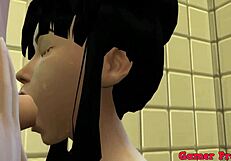 مادارا يدعو صديقته للاستحمام وينتهي الأمر بنيكها في الحوض