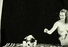 vintage taboo pussy pounded doggystyle outdoors! hairy retro babe bent over in antique setting. wow, what a view!