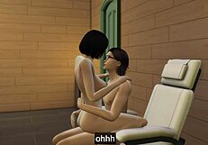 แม่เลี้ยงเอเชียให้นวดหลังเยี่ยมที่ทำงานในญี่ปุ่น