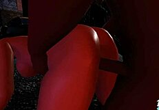 Неваљала бринета МИЛФ пуши на јавном месту у цртаном призору