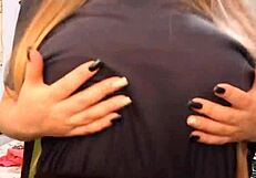 거대한 자연 젖 자위, 타고 분수 뿜으며 거칠게 - depravedminx