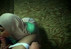 Amateur hijab girls sucking cock together