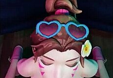 D.Va守望先锋褐发眼镜妹Hentai幻灯秀