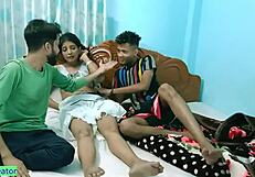 يا صديقي، زوجة هندية مشاركة مع صديق، لكنها لم تكن جاهزة للركوب البري