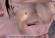 นักศึกษาสาวสวย 3D ก้มรับหียักษ์