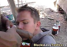 twinks getting wild with butt cum spray outdoors