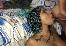 Hei, katso meitä! Amatööripariskunta nauttii kuumasta suuseksistä ja kovasta naidasta kameralla