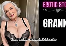 섹시한 할머니가 젊은 18+ 스터드에게 욕망 충족돼 이 이야기에서