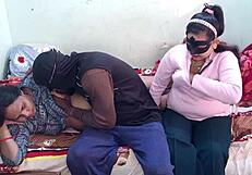 Young Father-in-Law Enjoys Threesome with Both Daughters-in-Law in Bed