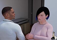 לעזאזל, דילף חרמן דופק את הזין השחור הארוך שלו לתוך בת החורגת פאוג!