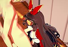Genshin Impact Hentai Amber El İşi Oral Boobjob Sikildi Ağız Amına Boşaldı