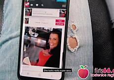 더러운 성숙한 독일 갈색 머리 여자가 야외에서 젖은 보지로 자지 유혹