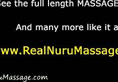 ヌルマッサージ後にクライアントと激しくやってザーメンまみれの美人マッサージ師