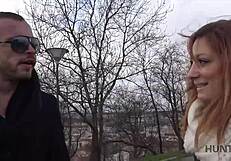 Zrzavá mladá 18+ holka zvednutá za prachy. Tvrdě šukaná před svým klukem.