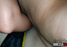 Volwassen milf zoog en trok mijn lul professioneel af in homemade close-up