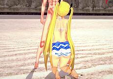 Йо, Мари Роуз отсасывает в бикини на пляже!