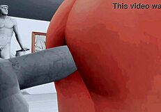 इस विकृत जवान लड़की को Sims 4 में एनिमेटेड स्टैचू ने जोर से पेला