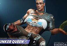 मेई, पर्सनल ट्रेनर, 3डी ऐनिमे में बड़े ऐसेट्स से चिढ़ाती है