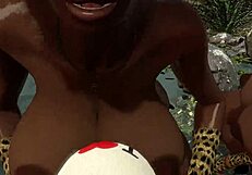 תאומות אפריקאיות שבטיות ציצים תחת גדולים מציצה אנאל