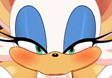 Rouge在激烈动漫场景中熟练口活吞精，屁股被猛干