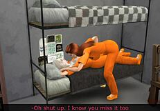 الشرطي يشاهد مشهد سحاق متحرك في السجن