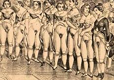 Vintage erotisk illustrasjon med unik retro sjarm