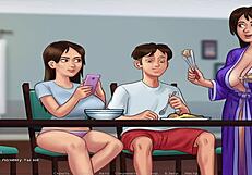 Summertimesaga带来大黄瓜动作在狂野变态场景