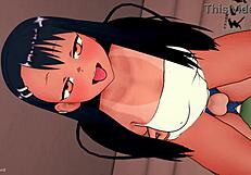 Nagatoro Står Naken Med Bara En Handduk, Redo För Lek I Vuxen Anime Version