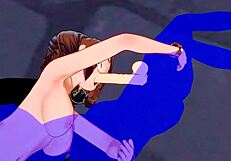 我的英雄学院Hentai - Uraraka的腋下手活和口交场景