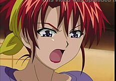 変態痴漢物語のアニメで激しい足コキアクション