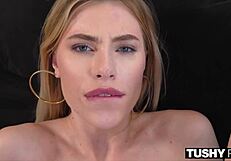 Fata TushyRaw obsedată de sex anal toată ziua, primește ejaculări în poziția câine și misionar