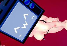 嘿，电视女人饥渴想要床上快速性爱