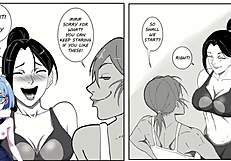 فتيات فوتاناري كرتونية يطلقون العنان للإثارة في ليلة هنتاي أنمي