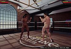 אתן נגד דלה 3: מתאבק עירום בתלת מימד בקרב אנאלי בין-גזעי לוהט!