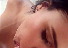 Blond girl just started and sucks a big black cock Milf beautiful cute moaning while fucking