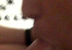 Real slender big natural white girl receiving a deep throat bj
