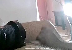 Dark skin African teenager has raw ejaculatory sex missionary and blowjob