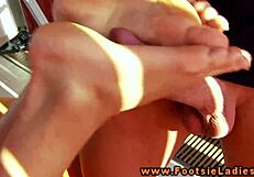 Foot fetishist rejoice: This video is about a hot babe making her feet be massaged and worshipped