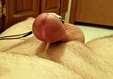 Heavy load and no hand motion climax with an electrical ejaculation
