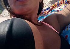 Real amateur couple having fun outdoors while fucking in the car anal