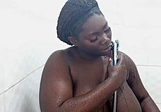Fucking a black girl in lingerie when alone