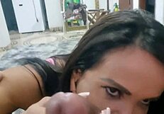 Hot naked attractive lady getting her wild side fuck with big black cock
