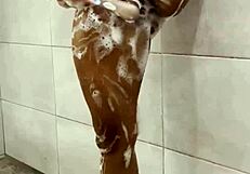 Jasmine takes a shower and enjoy a real hot scene with the two men