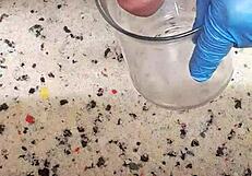 A little cock is dirty on lab glass
