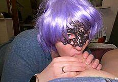 Milf amateur gagging on cum while giving head
