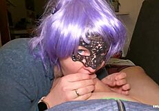 Milf amateur gagging on cum while giving head