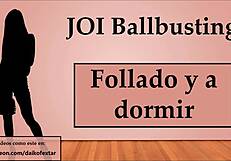 in European femdom video with intense ballbusting and dildo play
