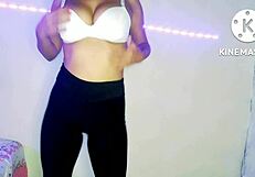Hot Brazilian babe dances to the beat, in voyeuristic close up